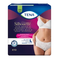 Tena Silhouette Plus Pannolone Mutandina Assorbente Incontinenza Leggera White Large 10 Pezzi