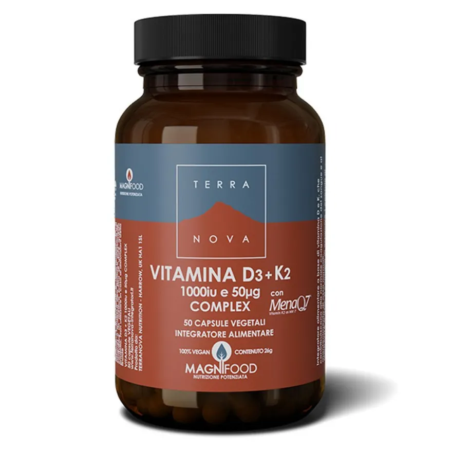 Terranova Vitamina D3+k2 Integratore Ossa 50 Capsule