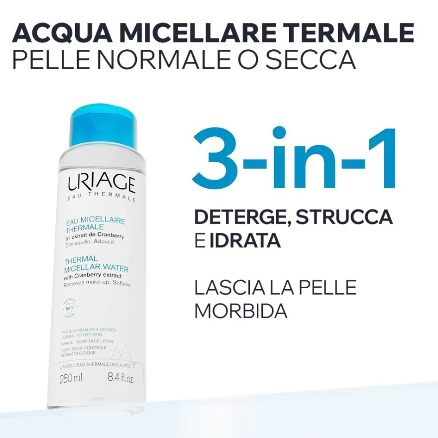 Uriage Acqua Micellare Termale Pelle Normale O Secca Viso Occhi Labbra Deterge Strucca 100ml
