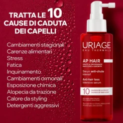 Uriage Ap Hair Siero Anticaduta Intensivo Capelli Alopecia Calvizia Uomo Donna Non Unge 100ml