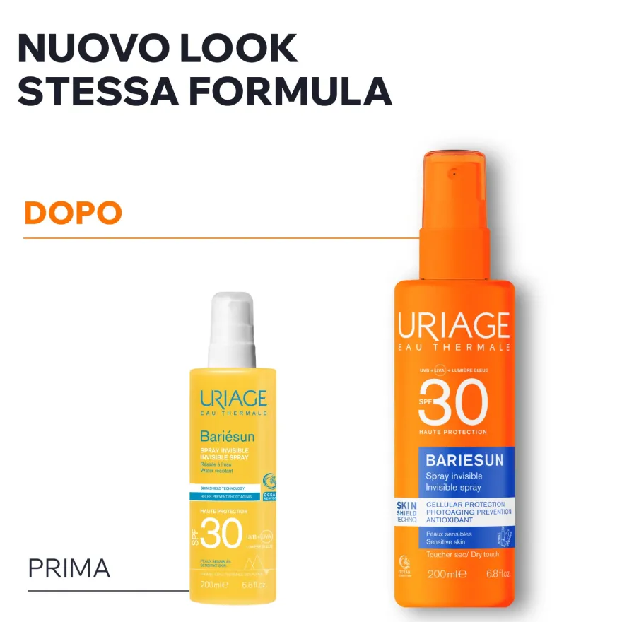 Uriage Bariésun Spray Solare Invisibile Spf30 Pelle Sensibile Viso E Corpo Protegge E Idrata 200ml