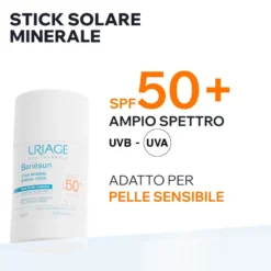 Uriage Bari&eacute;sun Stick Minerale Spf50+ Viso Labbra Pelle Intollerante Atopica Cicatrici 18g