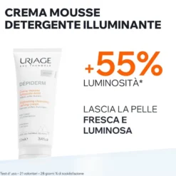Uriage Depiderm Crema Mousse Detergente Illuminante Viso Anti Macchie Con Niacinamide 100ml