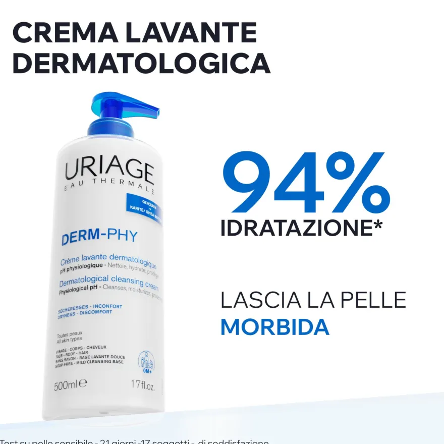 Uriage Derm Phy Crema Lavante Dermatologica Bagno E Doccia Viso E Corpo Pelle Sensibile 200ml