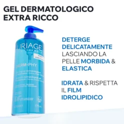 Uriage Derm Phy Gel Doccia Dermatologico Lenitivo E Protettivo Senza Sapone Pelle Sensibile 500ml