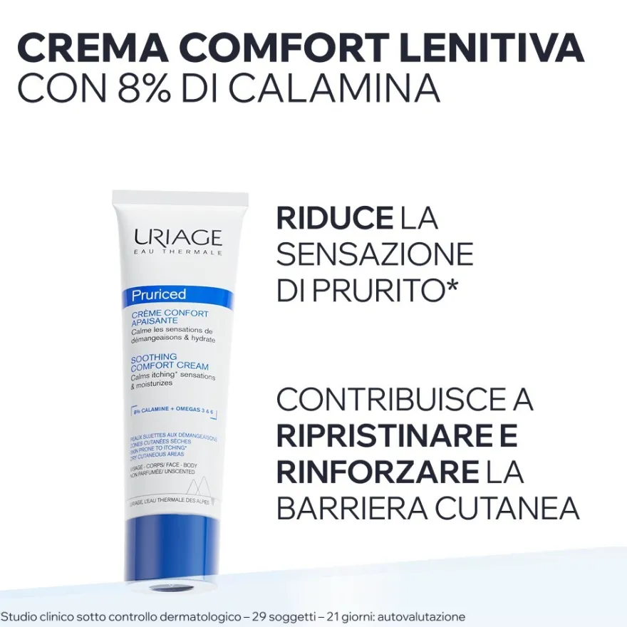 Uriage Pruriced Crema Anti Prurito Comfort Lenitiva Viso Corpo Bambini Adulti Orticaria 100ml