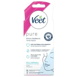 Veet Pure Strisce Depilatorie Viso Per Pelli Sensibili 16 Pezzi
