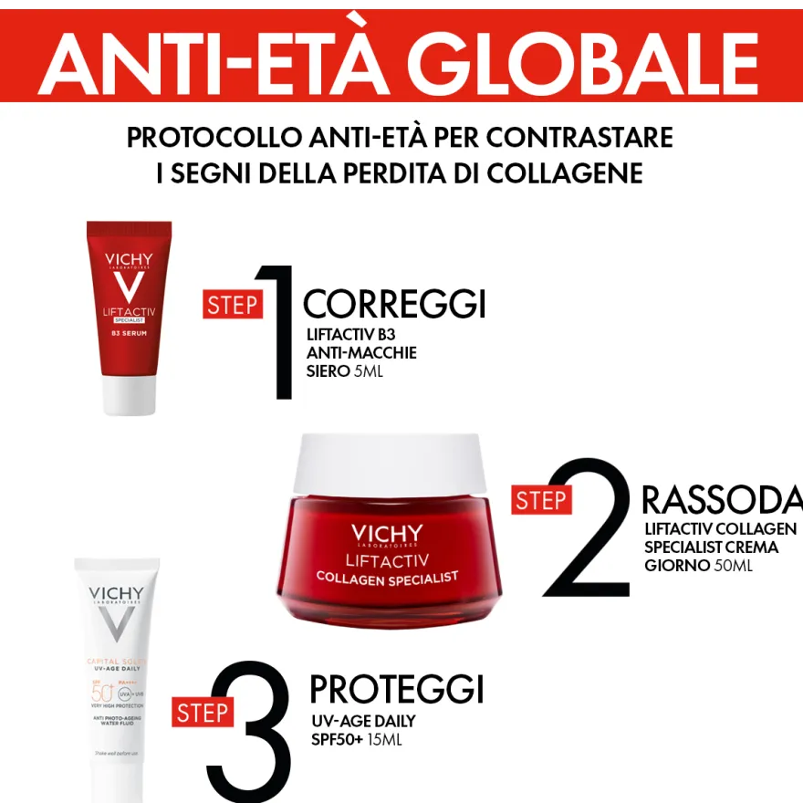 Vichy Cofanetto Antietà Globale B3 Siero Antimacchie 5ml + Crema Giorno 50ml + Uv-age Daily Spf50+ 15ml