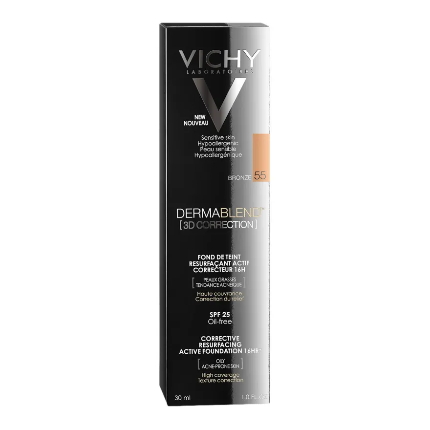 Vichy Dermablend 3d Fondotinta Coprente Per Pelle Grassa Con Imperfezioni Tonalità 55 30ml