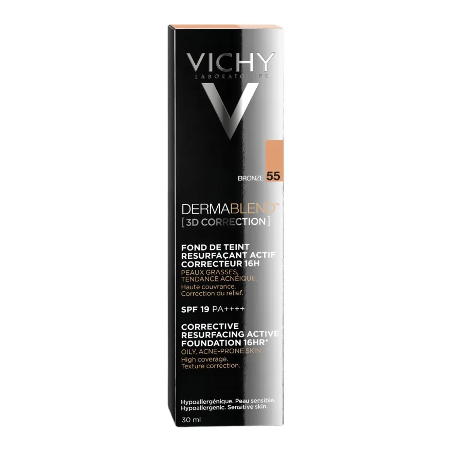 Vichy Dermablend 3d Fondotinta Coprente Per Pelle Grassa Con Imperfezioni Tonalità 55 30ml