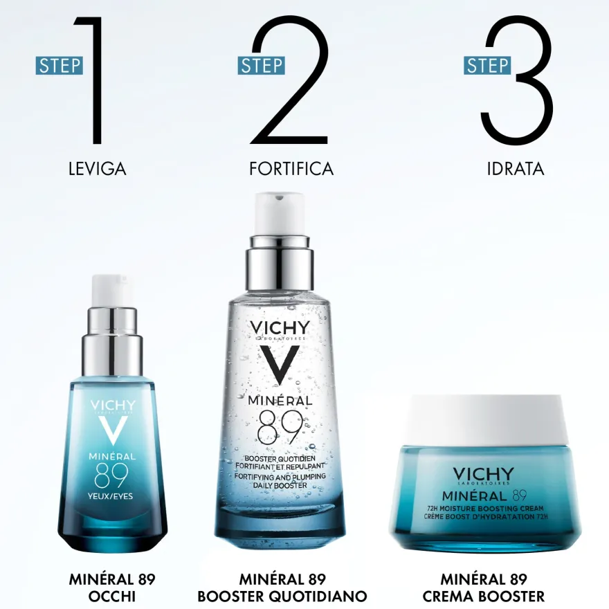 Vichy Minéral 89 Booster Quotidiano Fortificante E Rimpolpante Con Acido Ialuronico 75ml