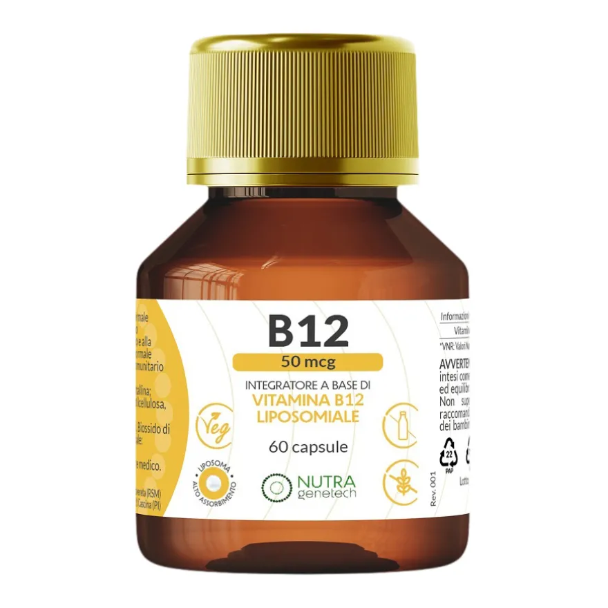 Vitamina B12 50mcg 60 Capsule Per Energia E Sistema Immunitario