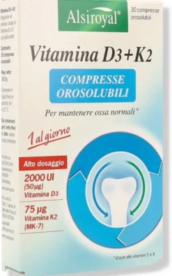Vitamina D3+k2 Integratore Ossa 30 Compresse