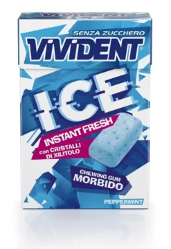Vivident Ice Peppermint Instant Fresh Cristalli Xilitolo Chewing Gum Morbido 27g