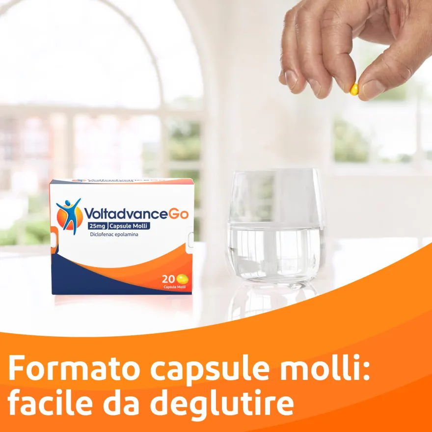 VoltadvanceGo sollievo rapido mal di schiena bipacco 2x20 capsule molli