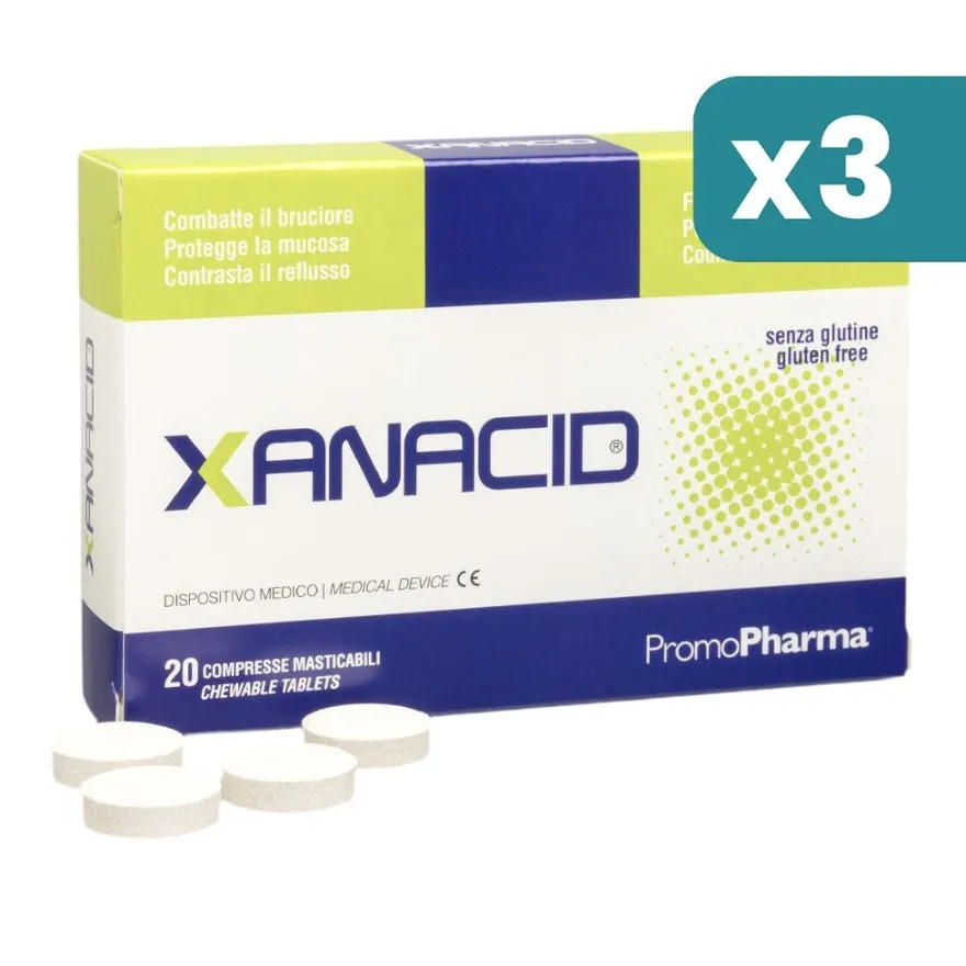 Xanacid Medicinale Antiacido E Anti Reflusso 3 confezioni da 20 Compresse