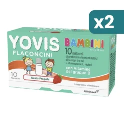 Yovis Bambini Integratore Probiotico Gusto Fragola 2 confezioni da 10 Flaconcini