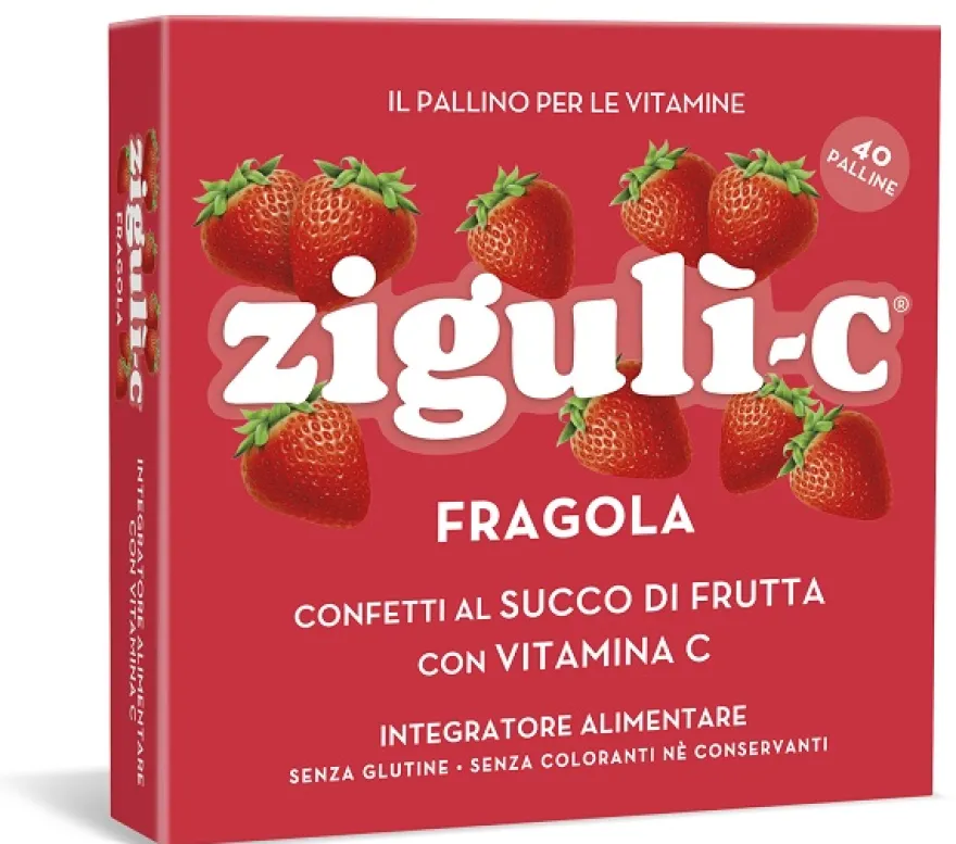 Ziguli C Fragola Integratore Vitamina C 40 Palline