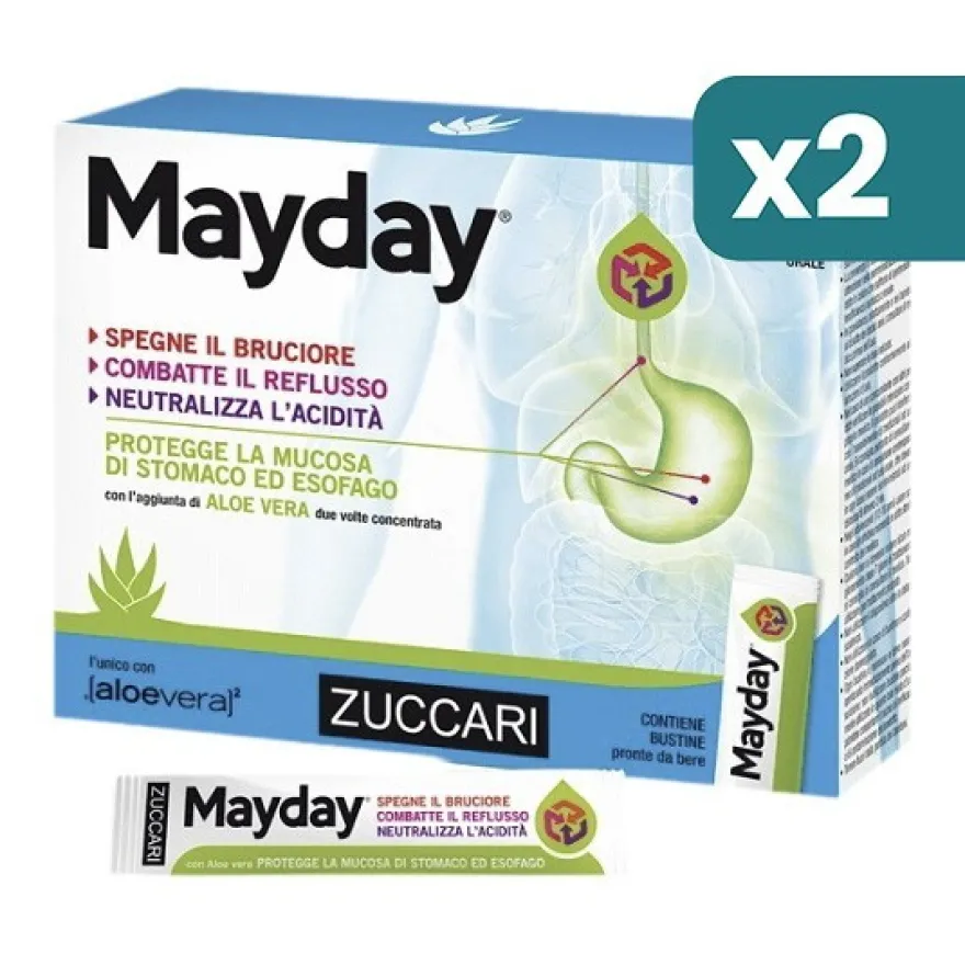 Zuccari Mayday Sospensione Per Uso Orale Alla Menta 2 confezioni da 24 Bustine 10ml