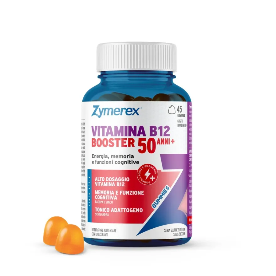 Zymerex Vitamina B12 Booster 50 Anni+ Integratore Energia E Memoria 45 Gummies